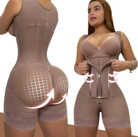 Faja colombiana deluxe doble compresión con 11 varillas de soporte